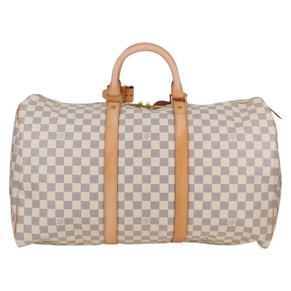 LOUIS VUITTON Damier Azur Keepall 50 Boston Bag N41430 LV Auth yk18884V - Picture 2 of 16